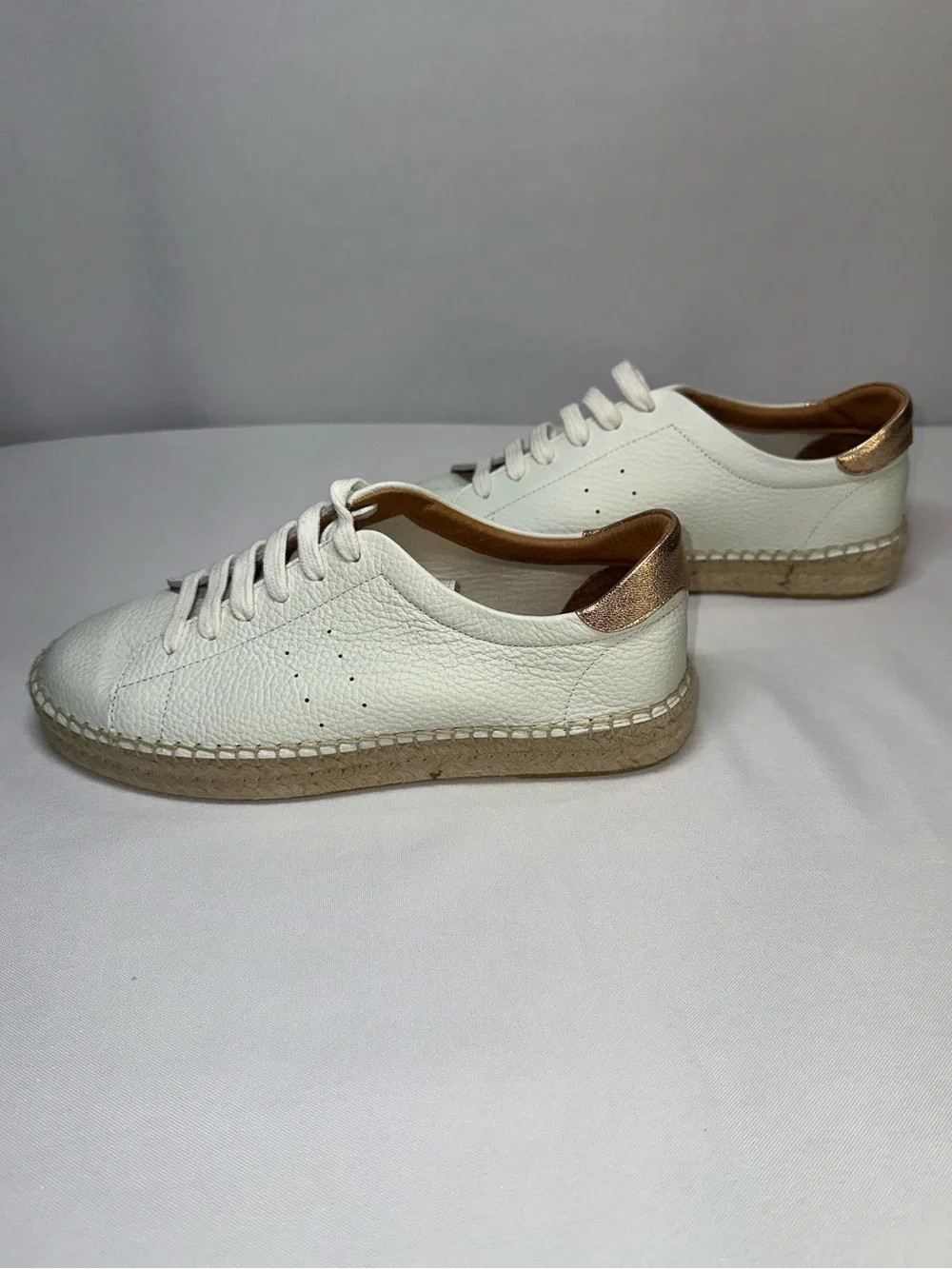 Dalson Espadrilles Boho Hippie Cottagecore White Leather Platform Sneaker Sz 9